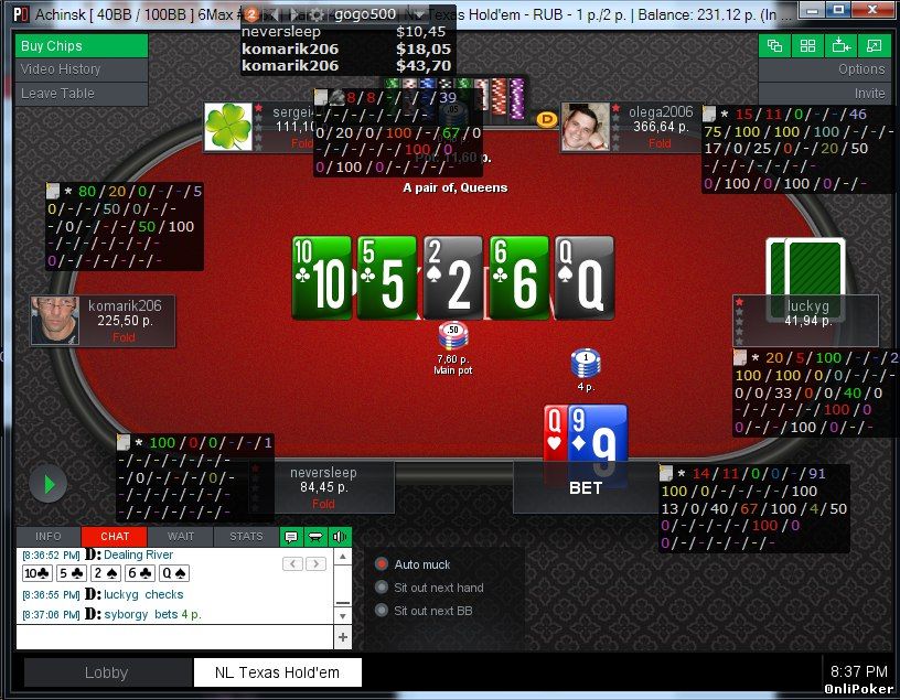 приемы онлайн покера
